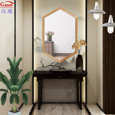 Zeitgenössischer Design Stil Holzrahmen Antike Bogen Wanddekoration Spiegel für Wohnzimmer