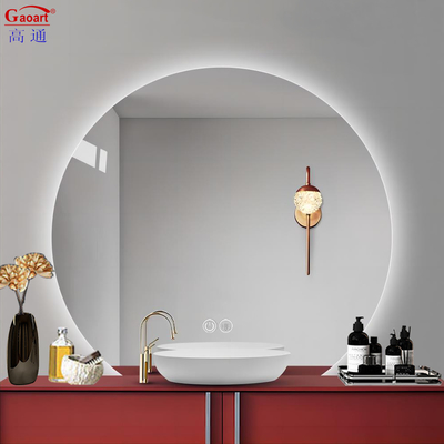 Semi-Circle Wand Bevelled Hintergrundbeleuchtung Smart Bad Salon Make-up Aufkleber Spiegel für jeden Tag