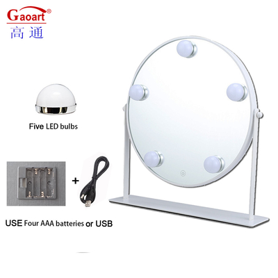 Portable Tasche Kleine Handheld Kleine Make-up mit Led-Licht Tischspiegel für jeden Tag
