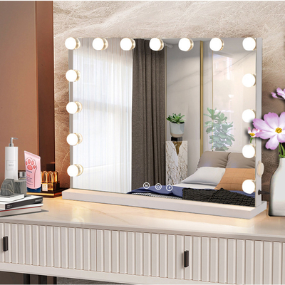 Extra LOGO Ja Große Vanity Led Make-up In Chrome Spiegel Hollywood Mit Glühbirn Spiegel