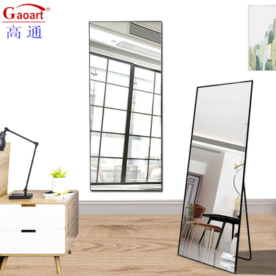 Wohnzimmer moderner Stil Glas Beveled Volllänge LED-Kleid Spiegel mit Float-Design