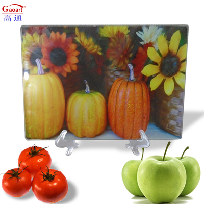 Klassisch gestaltet gehärtetes Glas Sublimation Runder Gemüse-Küchen-Schnittbrett