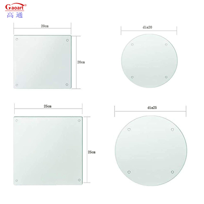 Rechteck 4 mm gehärtetes getempeltes Glas Schneidbrett für Küche mit individuellem Design