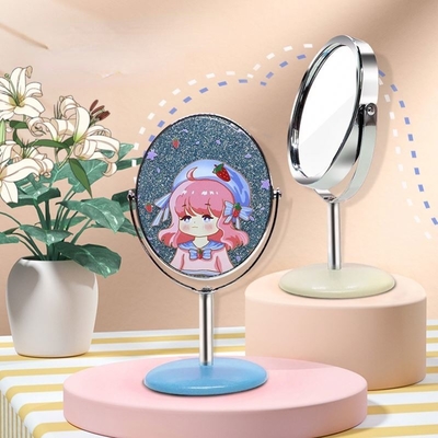 Besonderheiten für die Anpassung an Kunststoff und Glas Spiegel Mini Portable Vanity Circle Umkleidekoration