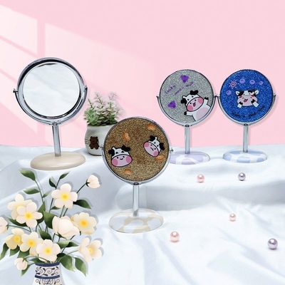 Besonderheiten für die Anpassung an Kunststoff und Glas Spiegel Mini Portable Vanity Circle Umkleidekoration