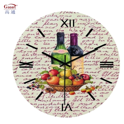 12 mm Blatt Wanduhr für Schlafzimmer Sublimation Glas Dekoration im klassischen Stil