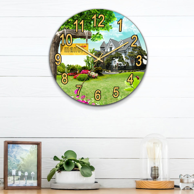 Große Küchendekoration Moderne Glas UV-Uhr für Zuhause Restaurant Dekor Alltag