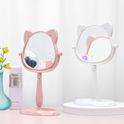 Modisches Design Plastik- und Glasspiegel Stehende Schreibtisch-Make-up-Spiegel für Reisen