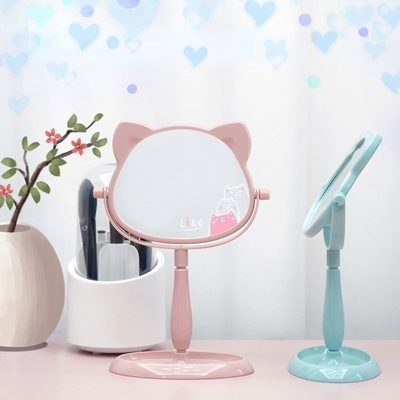 Modisches Design Plastik- und Glasspiegel Stehende Schreibtisch-Make-up-Spiegel für Reisen