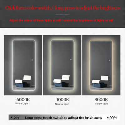 Großer Leuchtglasspiegel für Maillot und Schlafzimmerdekoration in Best Wall