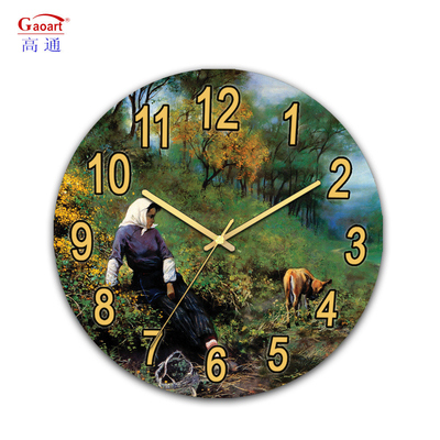 Klassische gehärtetes Glas Spiegel Küche Sublimation Mantel Wohnzimmer Anhänger Gesicht UV-Uhr