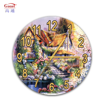 Klassische gehärtetes Glas Spiegel Küche Sublimation Mantel Wohnzimmer Anhänger Gesicht UV-Uhr