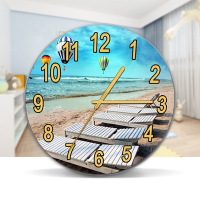 Klassische gehärtetes Glas Spiegel Küche Sublimation Mantel Wohnzimmer Anhänger Gesicht UV-Uhr