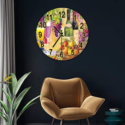 Klassische gehärtetes Glas Spiegel Küche Sublimation Mantel Wohnzimmer Anhänger Gesicht UV-Uhr