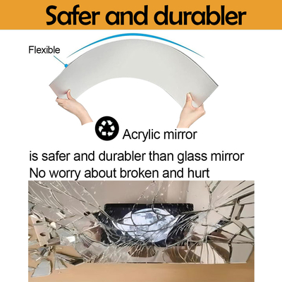 Flexible Badezimmermöbel Dekor Wandsticker Plastikklebstoff Akryl Spiegelblatt