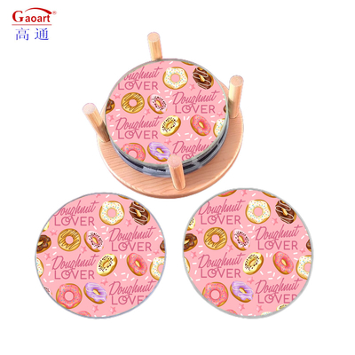 Customized Logo Tempered Round Square Beaded Portable Weinglas-Underwände für Getränke