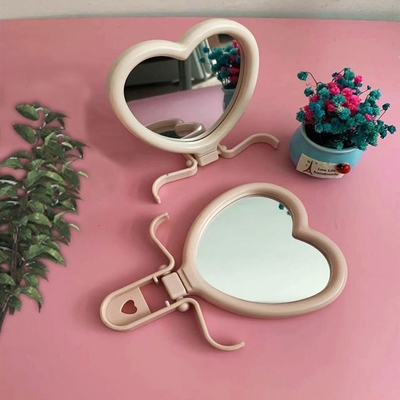 Lady Dressing Herzförmige Tasche Verstellbares Make-up Kompaktes Mini-Spiegel mit Qualit
