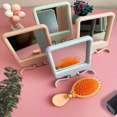 Lady Dressing Herzförmige Tasche Verstellbares Make-up Kompaktes Mini-Spiegel mit Qualit