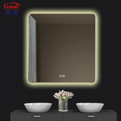 Maßgeschneiderte Größe Led Touch Bevelled Smart Fitness Bad Hintergrundlicht Spiegel für Salon Make-up