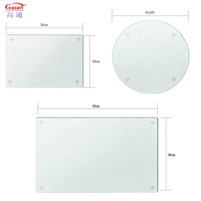 Customized Logo Akzeptable Gehärtetes Glas Gemüseschnittbrett für Zuhause und Küche