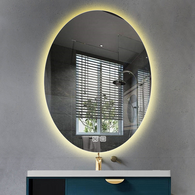 LED-Licht Berührung Runder Schräglicht Smart Salon Vanity Make-up Bad Wandspiegel
