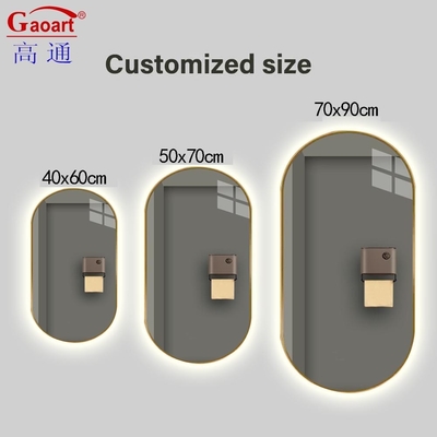 Modernes Design Vanity Oval Großes Rundes Badezimmer Hintergrundbeleuchtung Smart Led Licht Badezimmer Spiegel