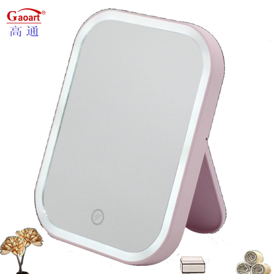 Kompaktes Extra-LOGO Make-up Cute LED Portable Dressing Vanity Desktop Kosmetische Spiegel