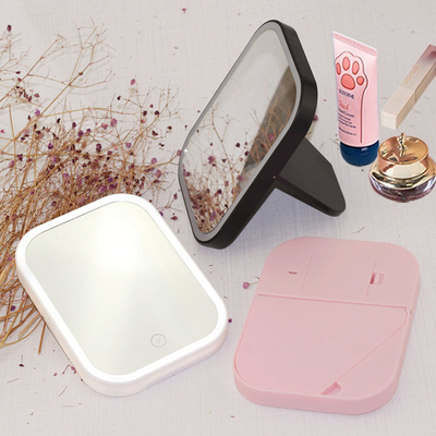 Kompaktes Extra-LOGO Make-up Cute LED Portable Dressing Vanity Desktop Kosmetische Spiegel