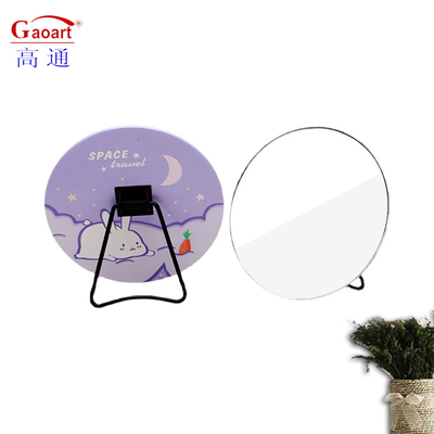 Reisen im Stehen Cute Stand Top Make-up Kosmetik Tisch mit Metall und Glas Spiegel
