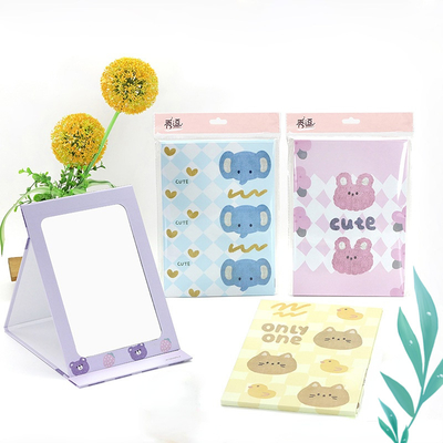 Klappbare Herzensform Make-up Reise Vanity Spiegel Papiertüte Verpackung für einfache Kosmetik
