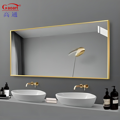 Populäres Design Gold Silber Wandrahmen Eitelkeit Kleines Metall Aufkleber Badezimmerrahmen Spiegel