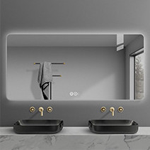 4mm wasserdichtes LED-Badezimmerspiegel mit Touchscreen-Schalter und Silberspiegel