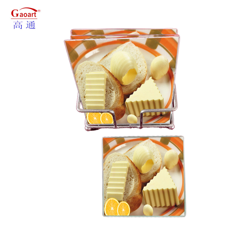 All-Season Quadrat gehärtet Custom Käse Schneidebrett für Küche und Wein Glas Coaster