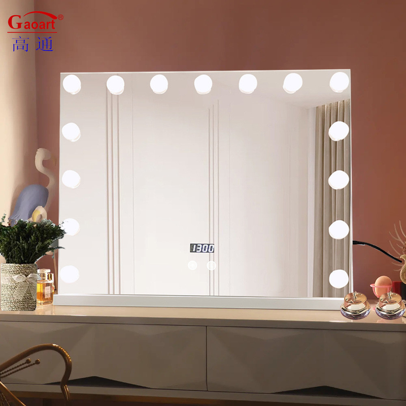 Custom House Decor Fashion Design Style Chrome LED Make-up Eitelkeit mit Glühbirn Spiegel