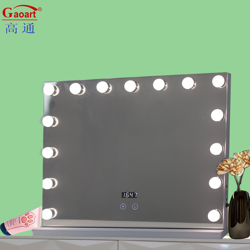 Alltagsmake-up Gelegenheiten Metall- und Glasspiegel mit LED-Glühlampe Hollywood Vanity-Licht