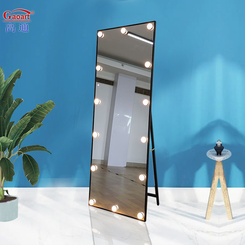 Mode-Design-Stil Große Hollywood-Floor-Vanity mit verstellbarem Full-LED-Licht und Wandspiegel Extra-LOGO enthalten