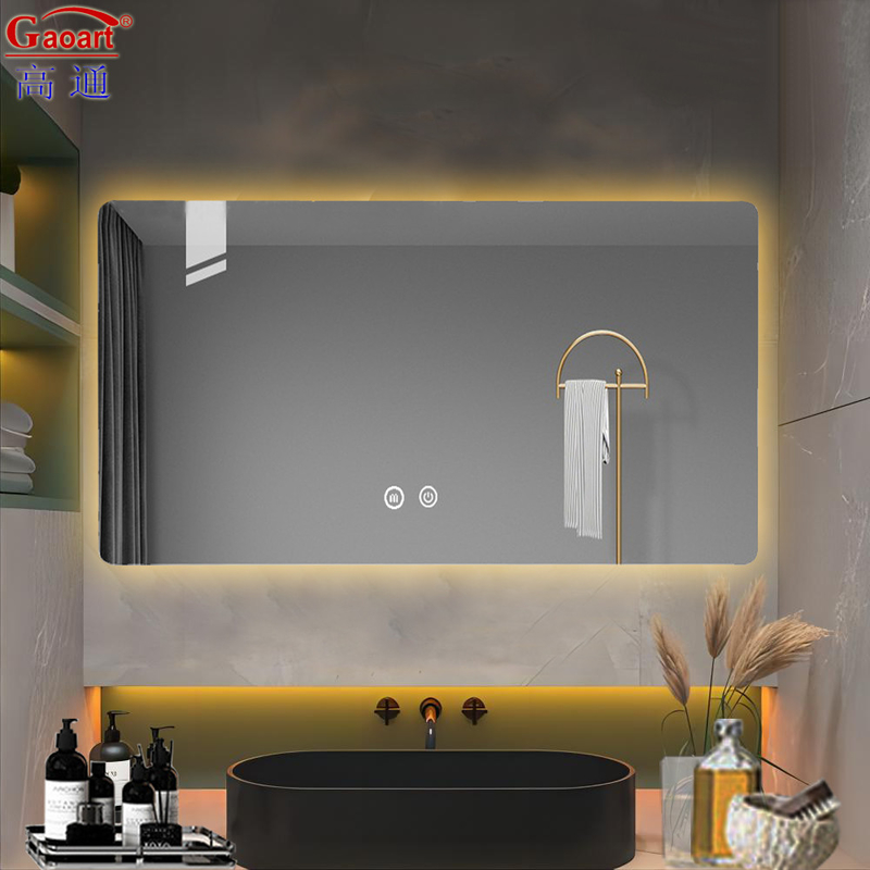 Smart Bath Glass Wohnkultur Wand mit LED-Spiegel Modernes Design und Nebel-Funktion
