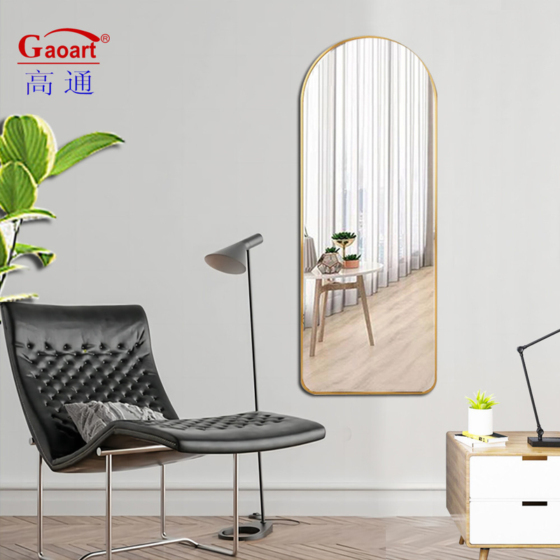 Aufgerichtet aus Gold, Stehend, Led, Volllänge, Große Größe, Oval, Wand, Wohnkultur mit Stehspiegel