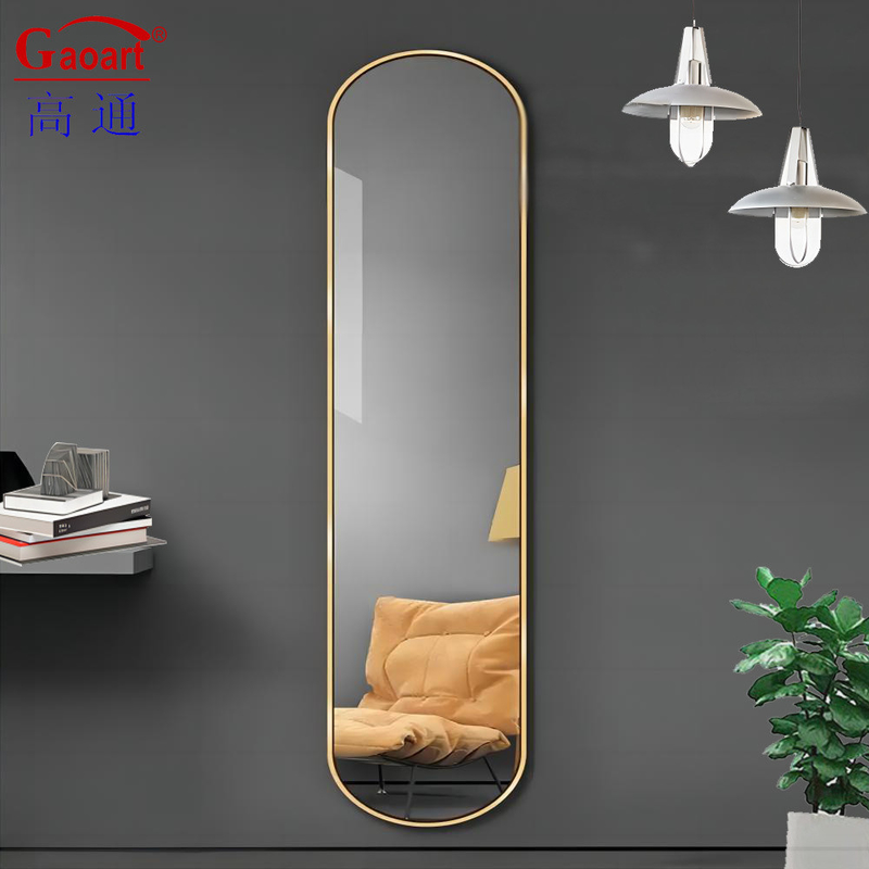 Maßgeschneiderte Größe Badezimmer Glasmöbel mit Metall Bevel Full Body Float Mirror