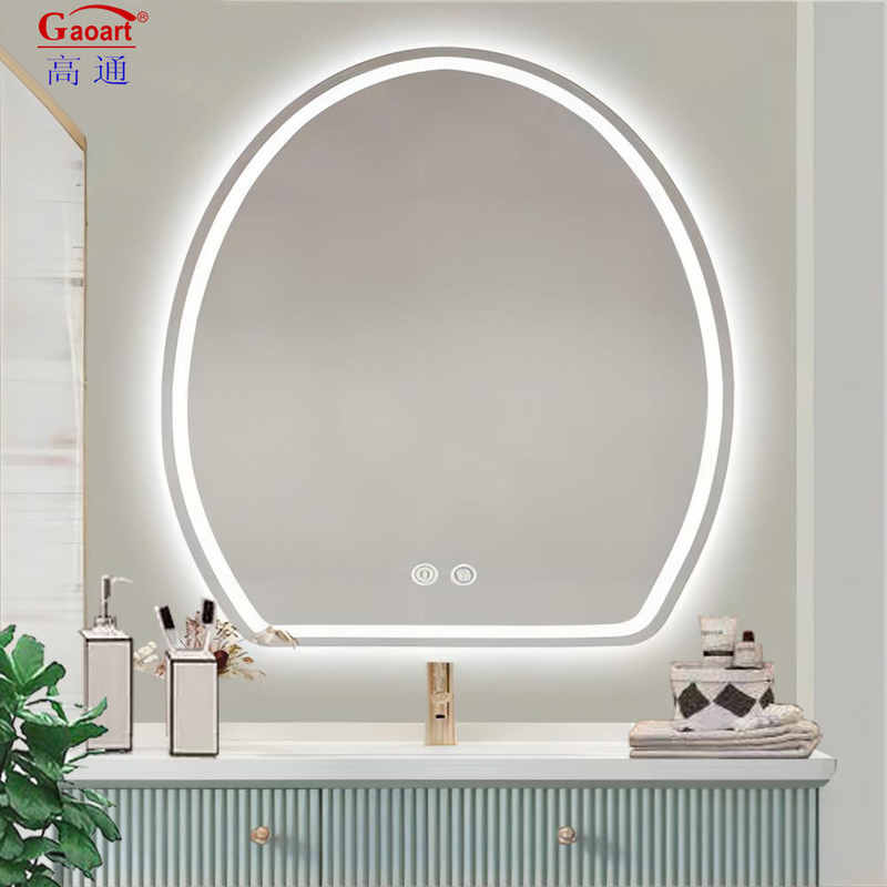 Smart Fitness-Salon befestigt Volllänge Vanity Wandspiegel mit rundem LED-Licht