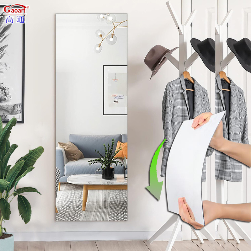 Flexible Badezimmermöbel Dekor Wandsticker Plastikklebstoff Akryl Spiegelblatt