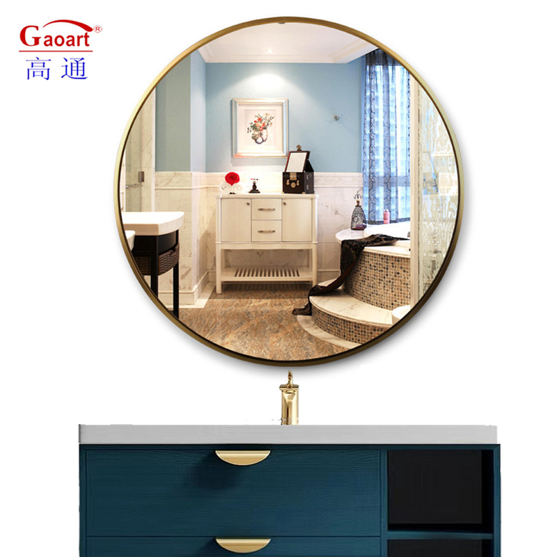 Unzerbrechliche Art Deco-Design Aluminium Weißgold Badezimmer Dekor mit Rahmen Spiegel Wand