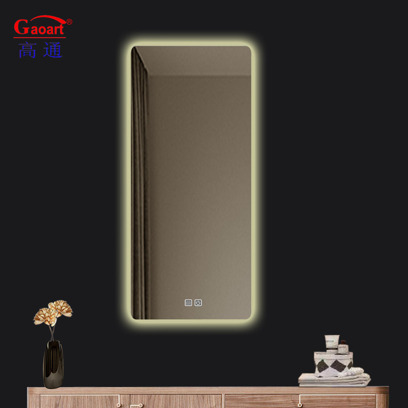 Modernes Design Glas Wasserdicht Smart Fitness Bevelled Touch Mirror mit Led für Hotel