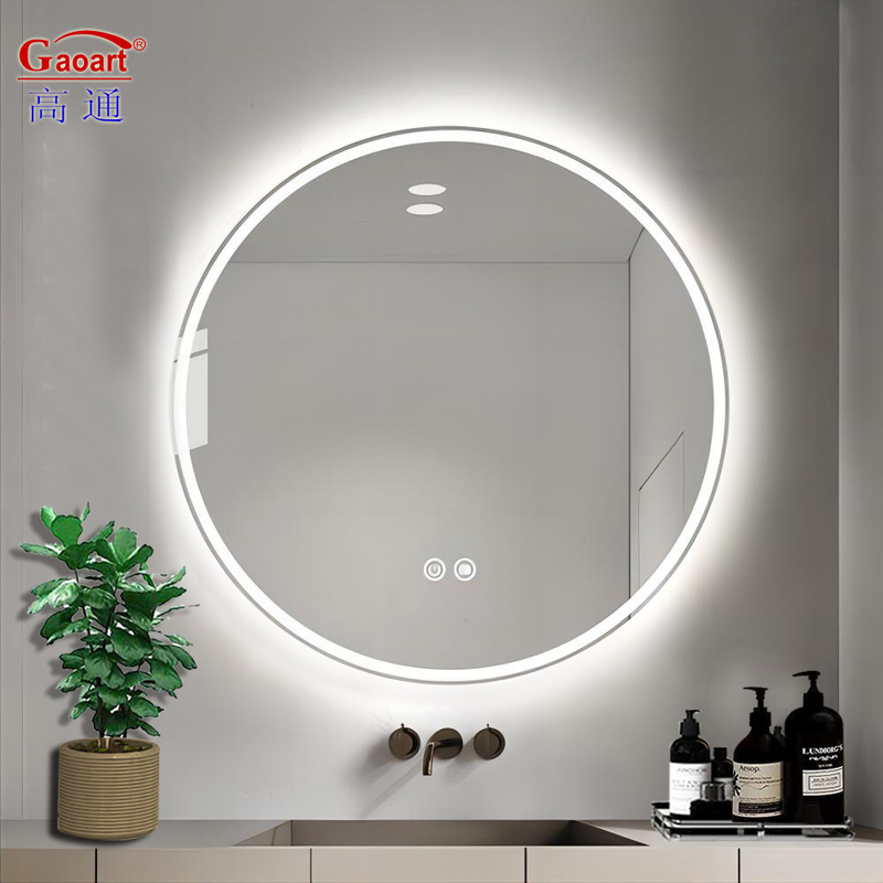 LED-Licht Berührung Runder Schräglicht Smart Salon Vanity Make-up Bad Wandspiegel