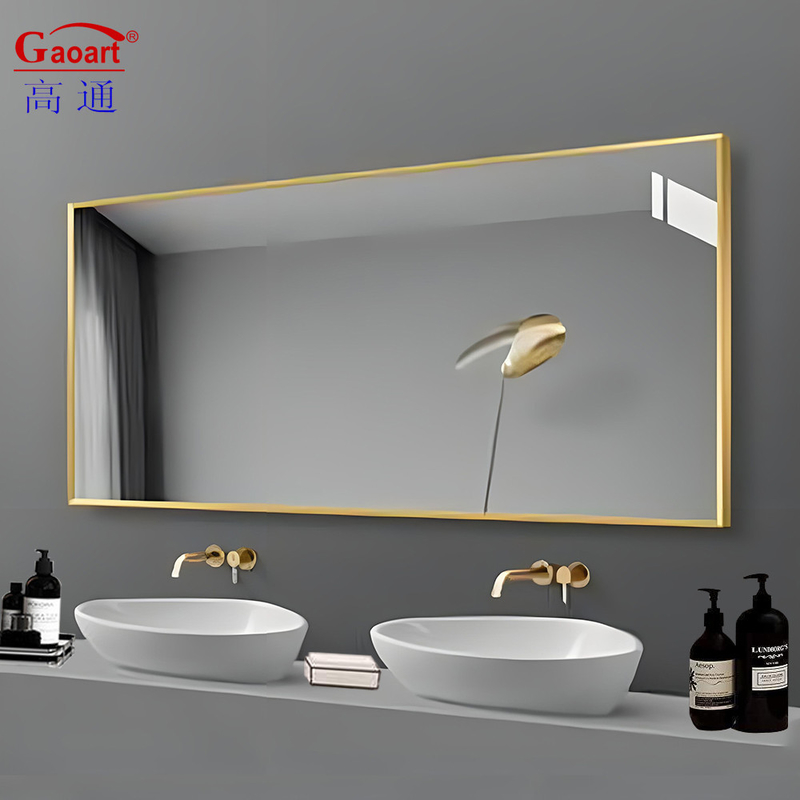 Populäres Design Gold Silber Wandrahmen Eitelkeit Kleines Metall Aufkleber Badezimmerrahmen Spiegel