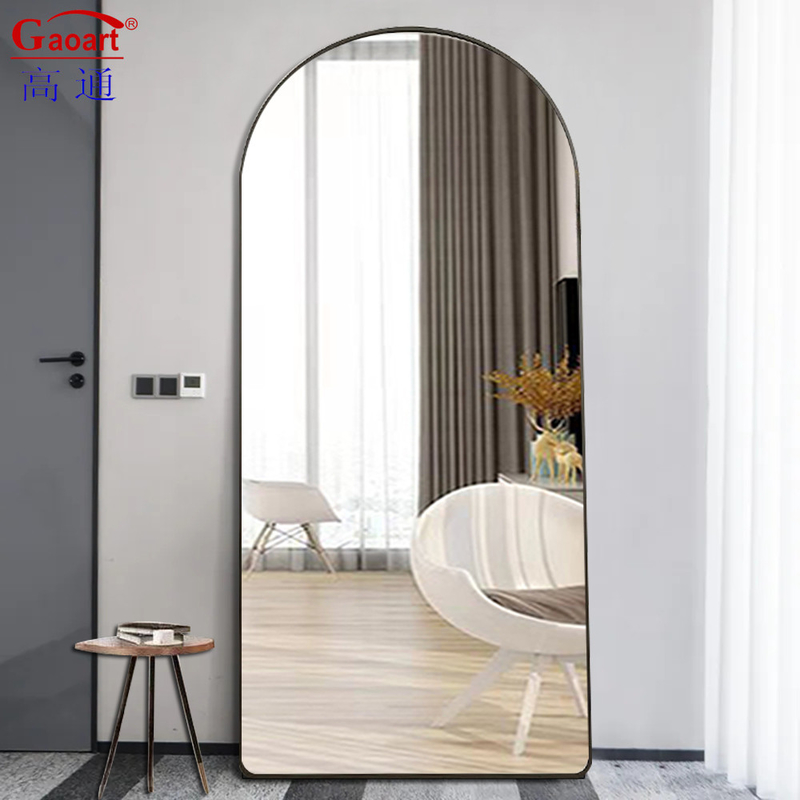 Full Rose Großer gewölbter Rahmen Stehendes Metall Schlafzimmer Dekoration Spiegel Zeitgenössischer Design Stil für täglich