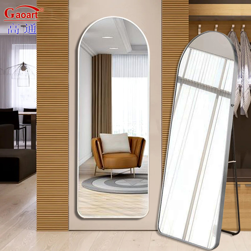 Glas Spiegel Bogen Bodenlänge Stehend Vollwand Schlafzimmer Dekoration für elegantes Zuhause
