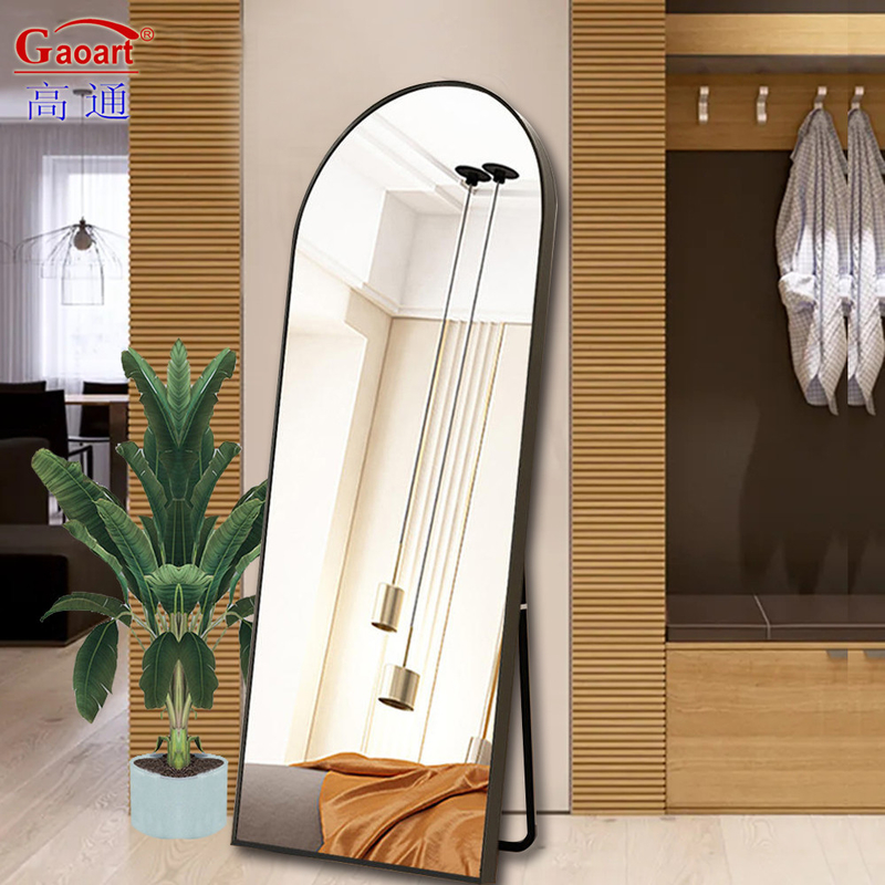 Wohnzimmer Wanddekoration Moderner Stil Extra-große Kommode mit Silberglasspiegel